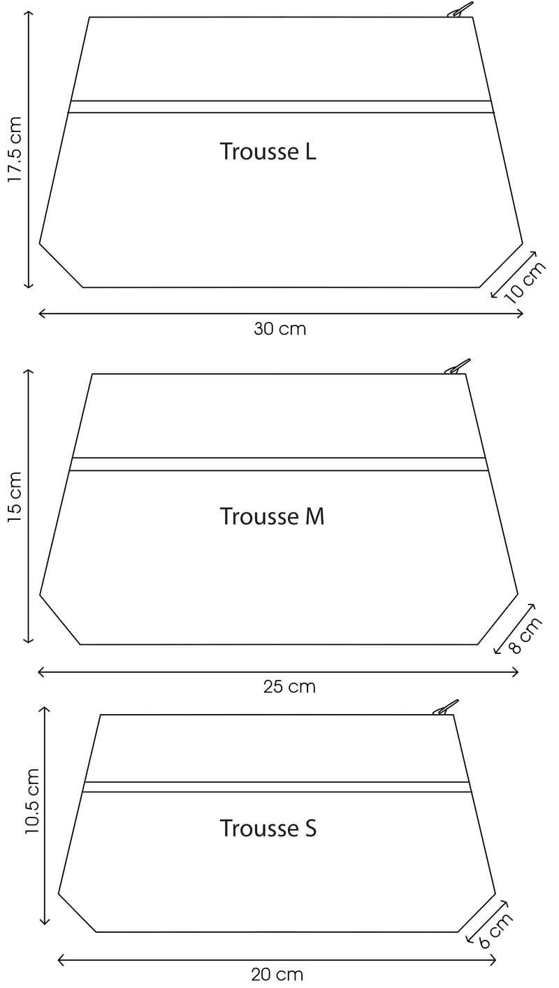 Trousse S,M,L - TZUZUMI - rose fluo - tissu japonais