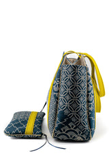 Sac Cabāzoon - indigo "multi motifs" traditionnel - tissu Japonais