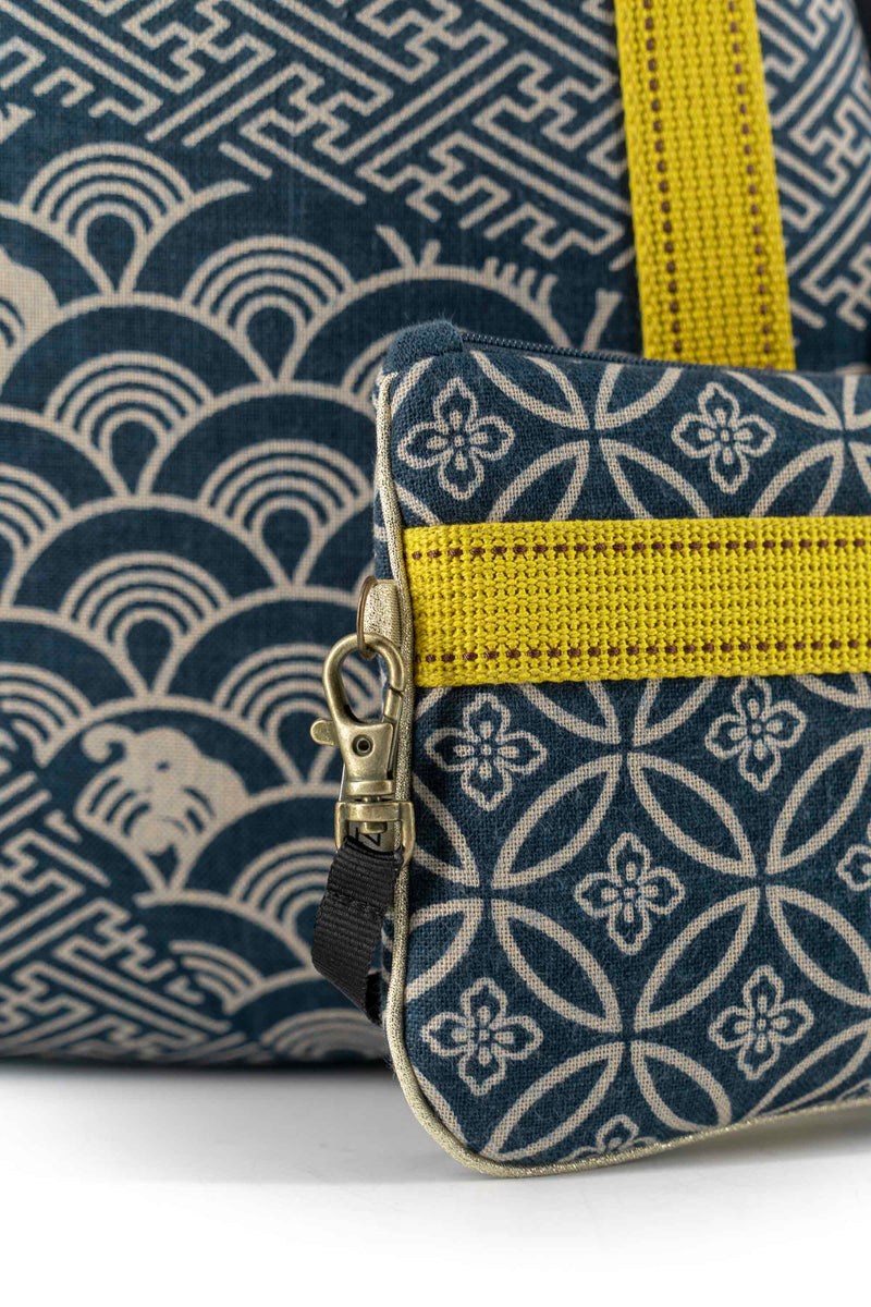 Sac Cabāzoon - indigo "multi motifs" traditionnel - tissu Japonais
