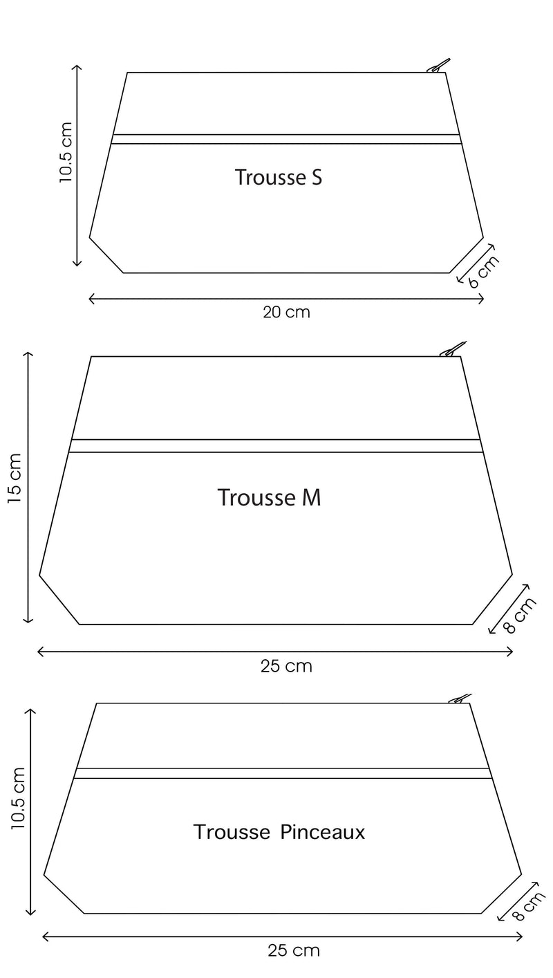 Trousse à maquillage S,M + Pinceau - série "japan flower"/ fluo - Tissu japonais