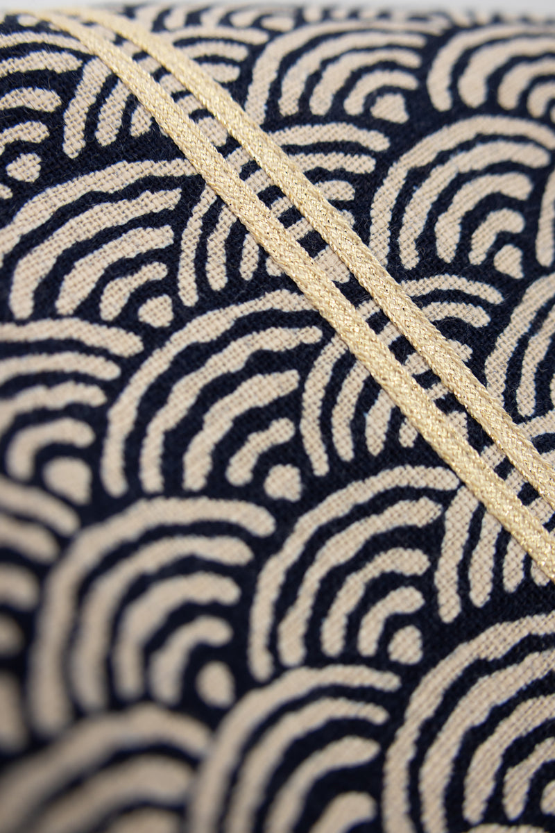 sac "Kumi"- motif "vague" - tissu traditionnel japonais