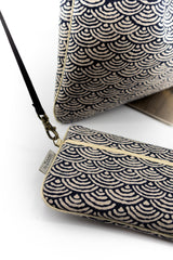 sac "Kumi"- motif "vague" - tissu traditionnel japonais