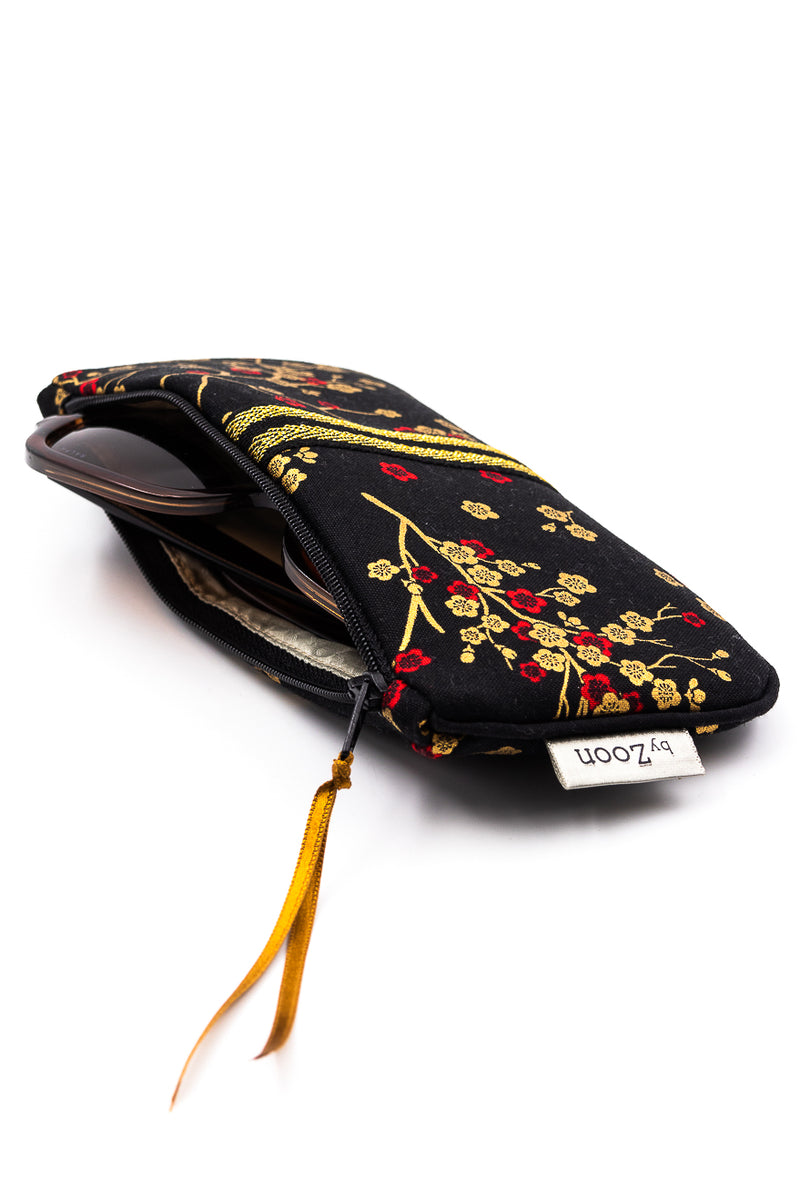 Etui à lunette - Madame Butterfly/noir- tissu Japonais