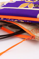 étui à lunette tissu de kimono ancien - soie -