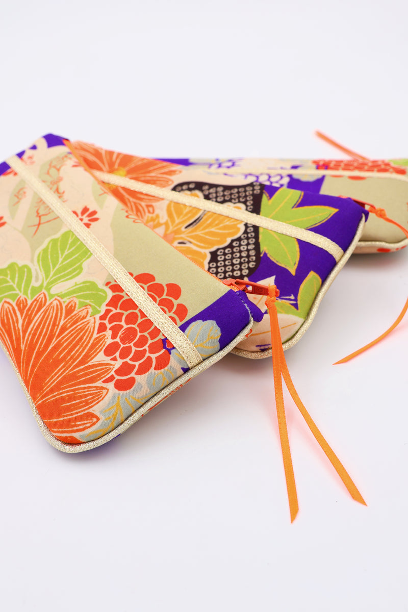 étui à lunette tissu de kimono ancien - soie -
