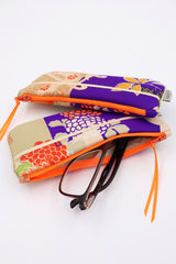 étui à lunette tissu de kimono ancien - soie -