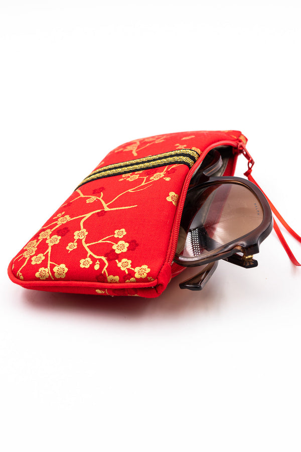 Etui à lunette - Madame Butterfly/rouge - tissu Japonais