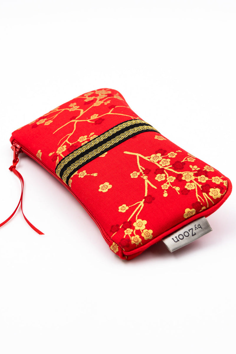 Etui à lunette - Madame Butterfly/rouge - tissu Japonais