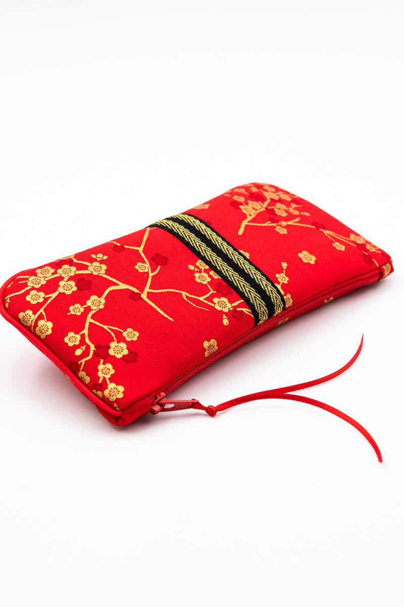 Etui à lunette - Madame Butterfly/rouge - tissu Japonais