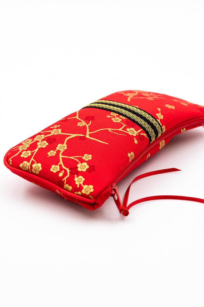 Etui à lunette - Madame Butterfly/rouge - tissu Japonais