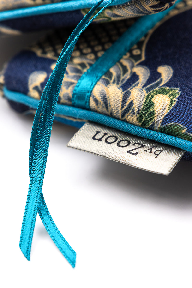 Etui à lunette - japanese flower/bleu - tissu traditionnel Japonais
