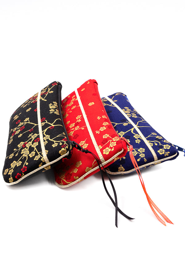 Etui à lunette - Madame Butterfly / 3 couleurs, doré- tissu Japonais