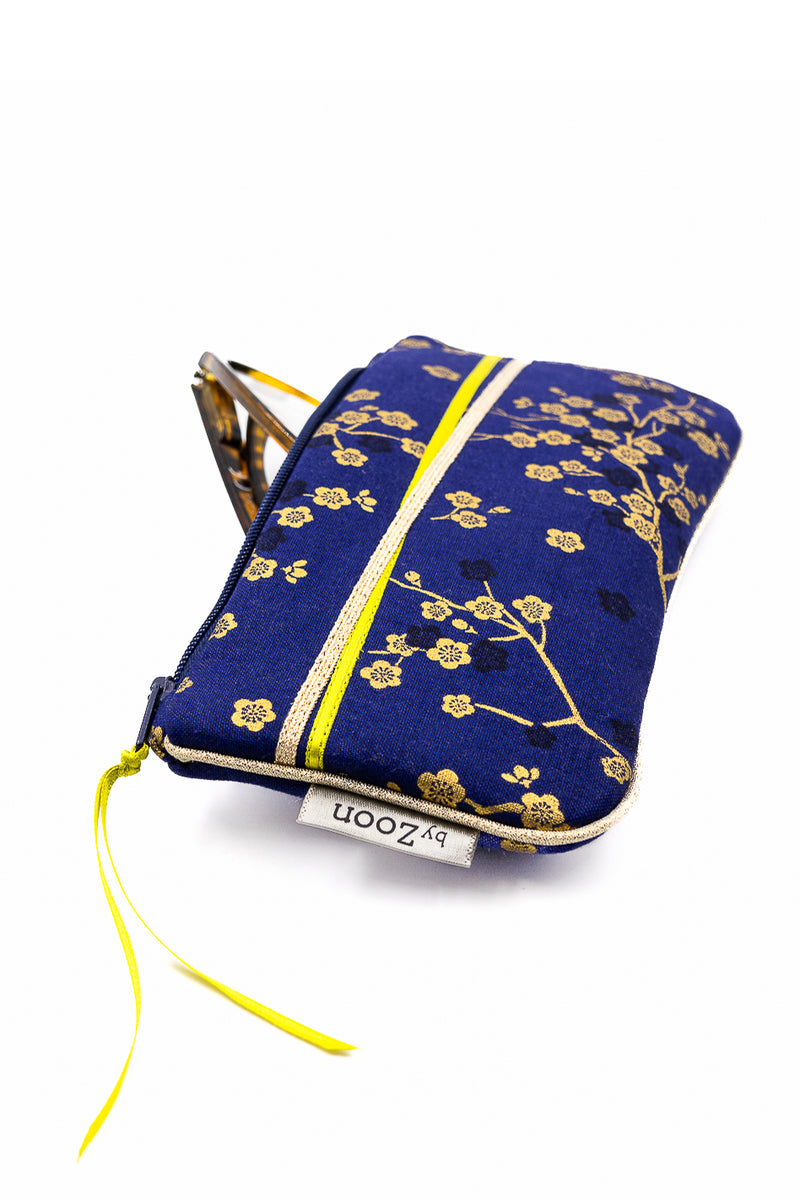 Etui à lunette - Madame Butterfly/bleu roi- tissu Japonais