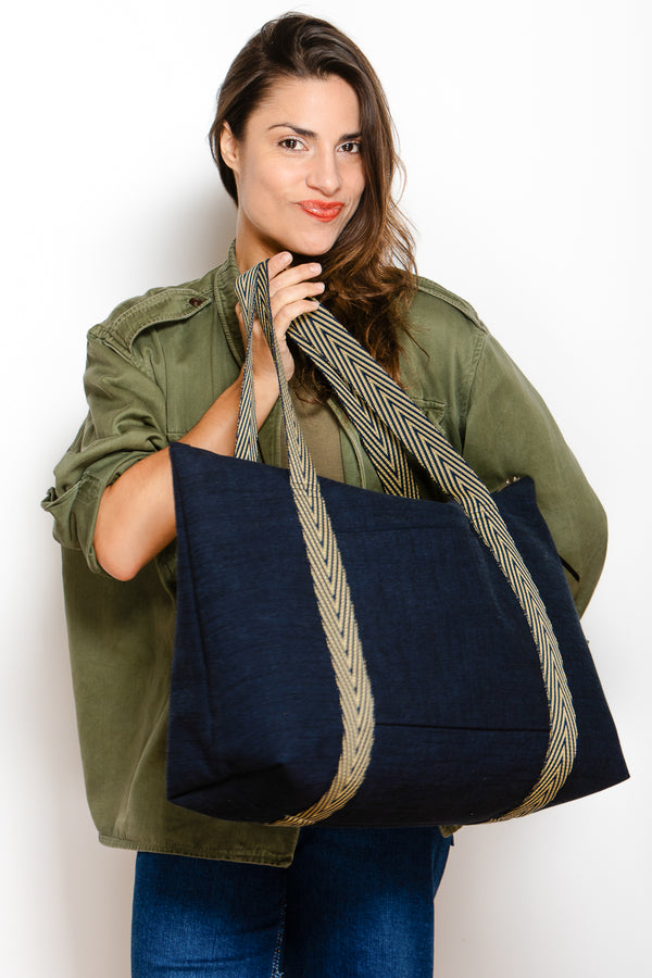 Sac WE - indigo dark blue - Tissu Japonais