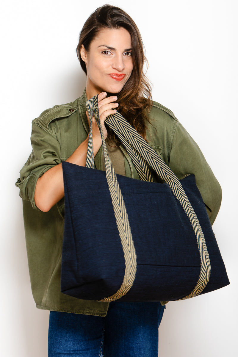 Sac WE - indigo dark blue - Tissu Japonais