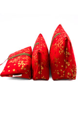 Trousse à maquillage S,M + Pinceau - Madame Butterfly/rouge - tissu japonais