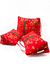 Trousse à maquillage S,M + Pinceau - Madame Butterfly/rouge - tissu japonais