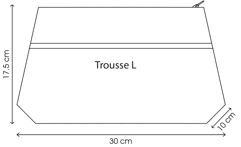 Trousse à maquillage S,M + Pinceau - indigo floral - Tissu japonais