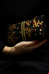 Trousse à maquillage S,M + Pinceau - Madame Butterfly/noir - tissu japonais