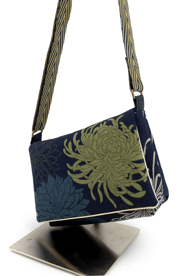 Sac "baby annā" - blue kiku - tissu japonais