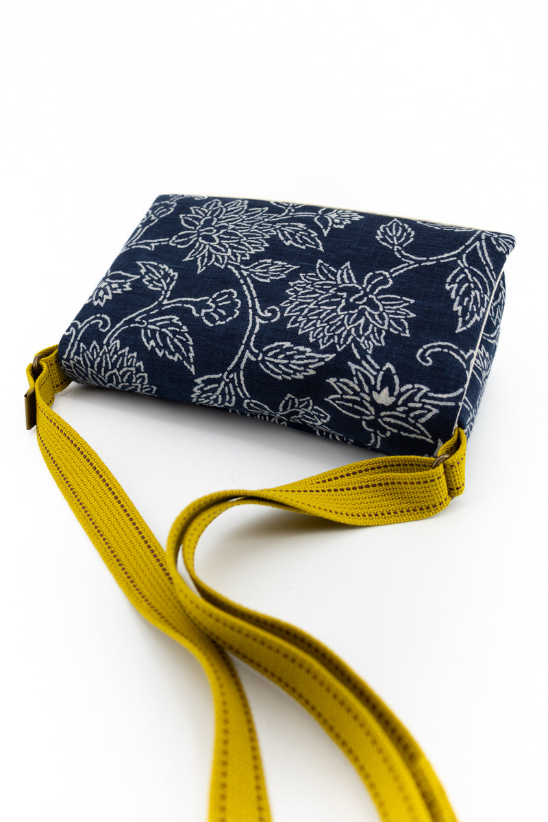 sac baby annā - Indigo floral impression main - tissu japonais