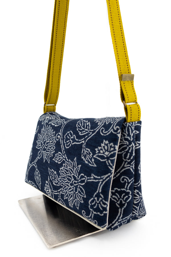 sac baby annā - Indigo floral impression main - tissu japonais