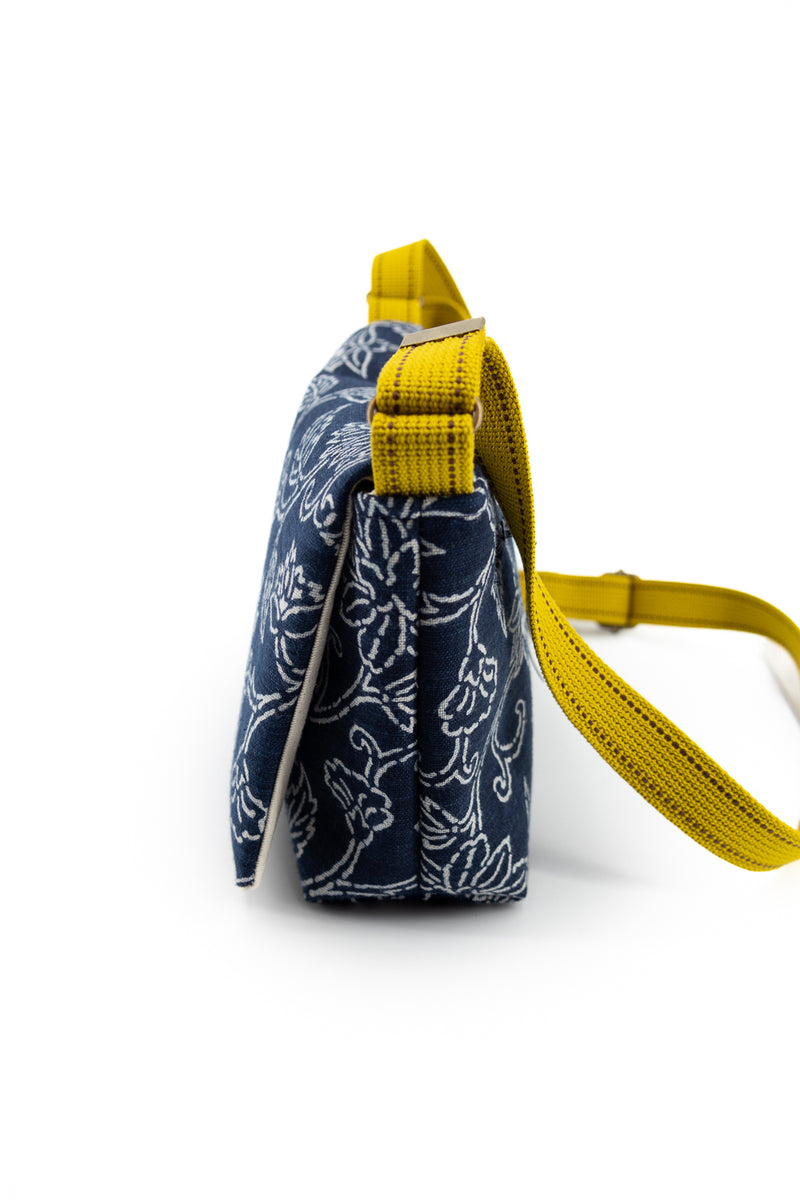 sac baby annā - Indigo floral impression main - tissu japonais