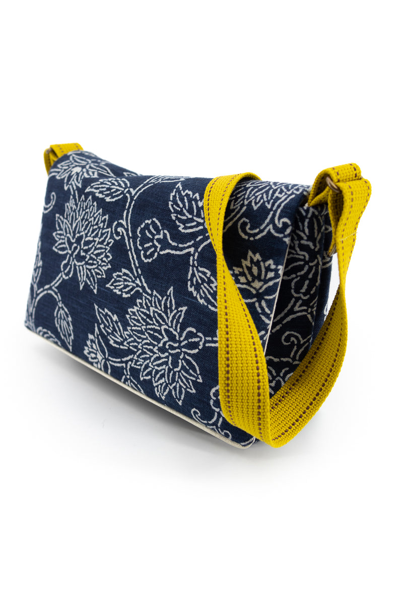 sac baby annā - Indigo floral impression main - tissu japonais