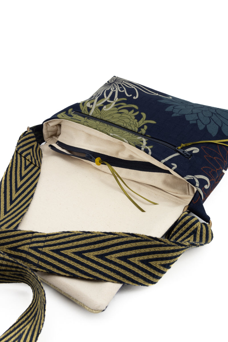 Sac "baby annā" - blue kiku - tissu japonais