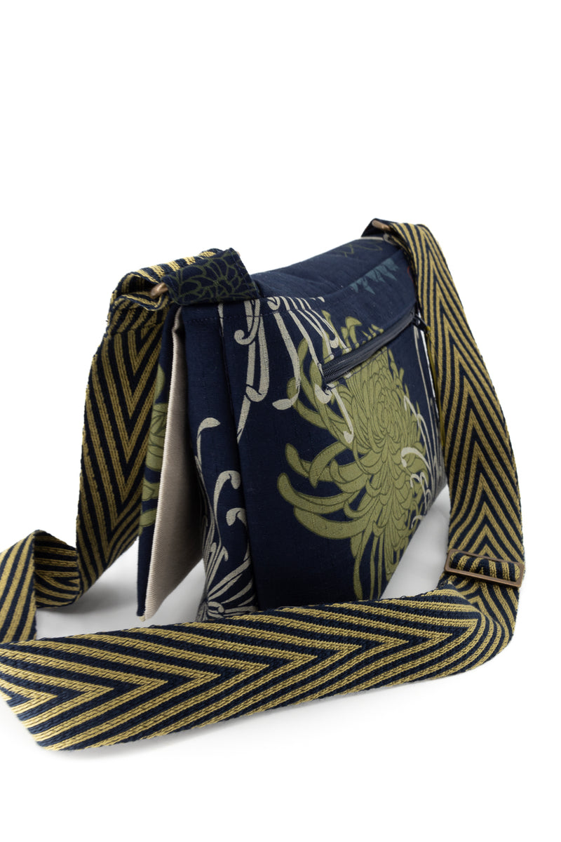 Sac "baby annā" - blue kiku - tissu japonais