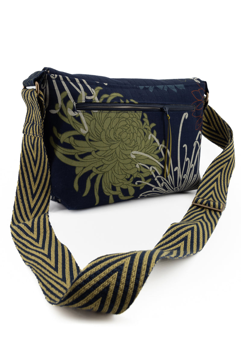 Sac "baby annā" - blue kiku - tissu japonais