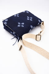 sac baby annā - motif shibori bleu nuit - tissu japonais
