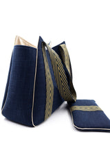 Sac Cabāzoon - dark indigo - bandoulière chevron
