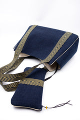 Sac Cabāzoon - dark indigo - bandoulière chevron