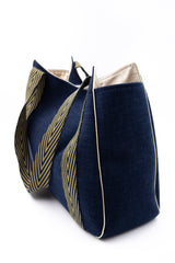 Sac Cabāzoon - dark indigo - bandoulière chevron