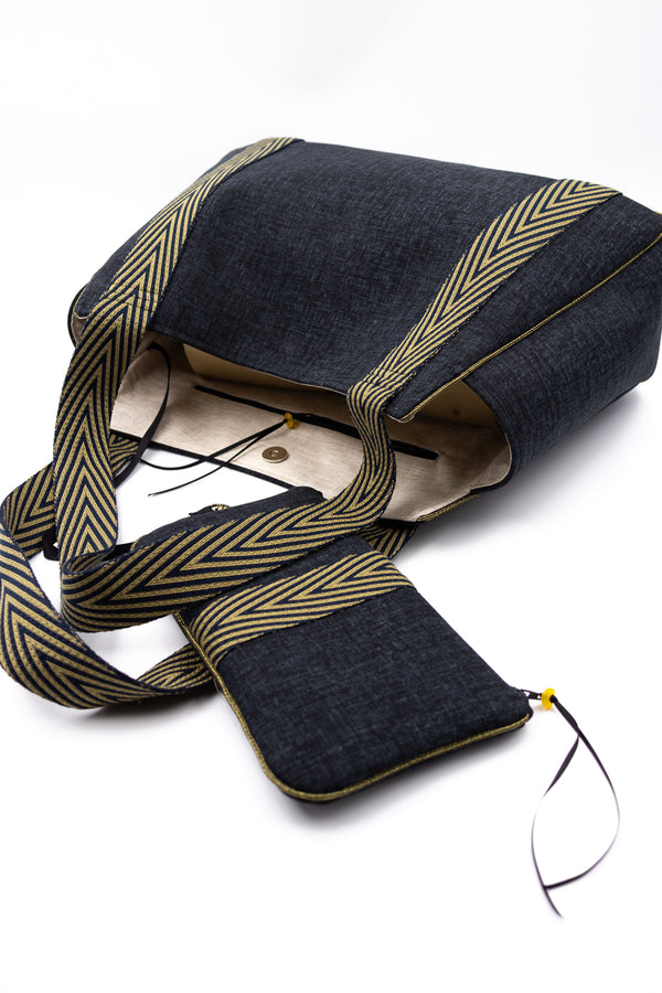 Sac Cabāzoon - dark grey - bandoulière chevron