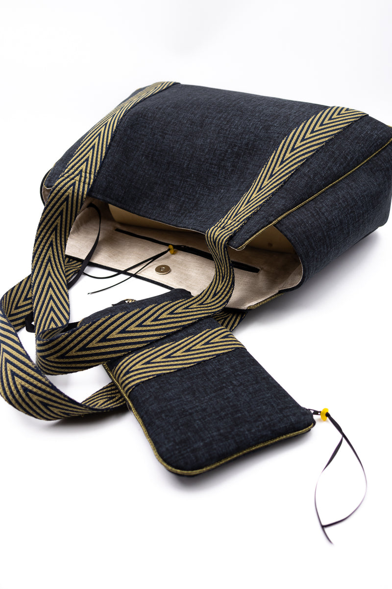 Sac Cabāzoon - dark grey - bandoulière chevron