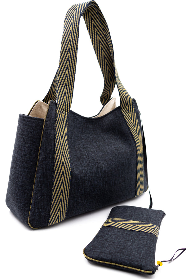 Sac Cabāzoon - dark grey - bandoulière chevron