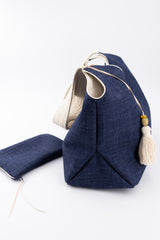 Sac Kawaï S - tissage "bleu jean" - tissu japonais