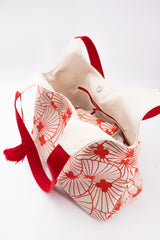 Sac Kawaï - floral rouge - tissu japonais