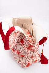 Sac Kawaï - floral rouge - tissu japonais
