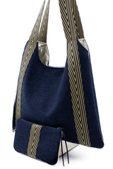 sac "Kumi"- blue dark indigo - Tissu japonais