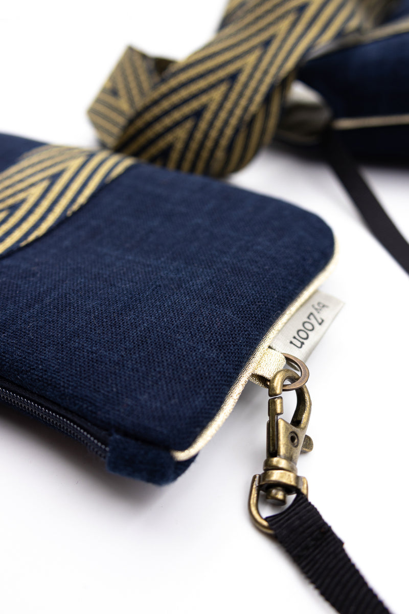 sac "Kumi"- blue dark indigo - Tissu japonais