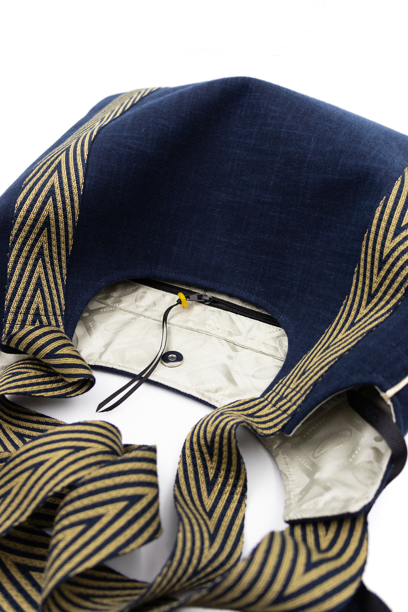 sac "Kumi"- blue dark indigo - Tissu japonais