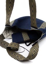 sac "Kumi"- blue dark indigo - Tissu japonais