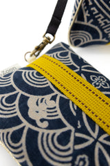 sac "Kumi"- Indigo "multi motifs" - tissu tradionnel japonais