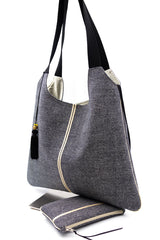 sac "Kumi"- motif samekomon - tissu traditionnel japonais