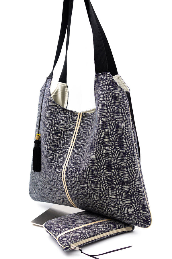 sac "Kumi"- motif samekomon - tissu traditionnel japonais