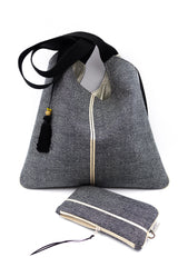 sac "Kumi"- motif samekomon - tissu traditionnel japonais