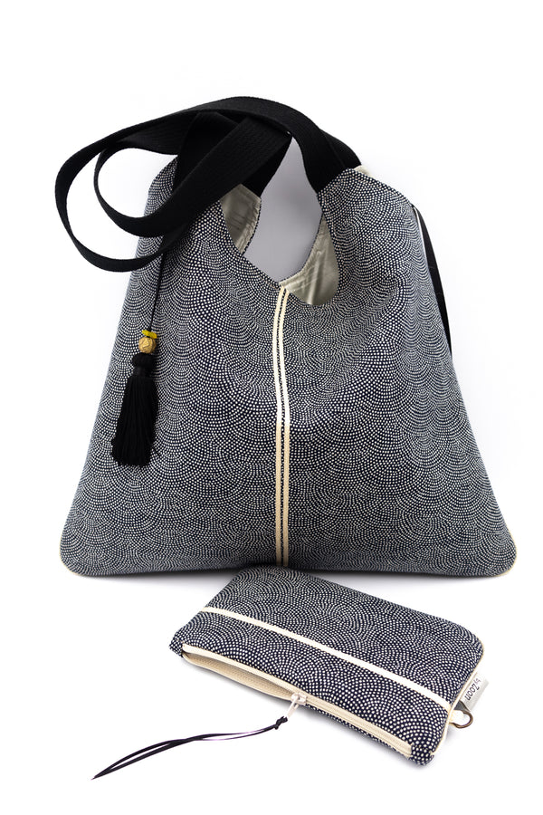 sac "Kumi"- motif samekomon - tissu traditionnel japonais